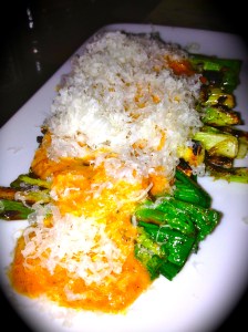 Grilled Scallions, Romesco & Idiazabal