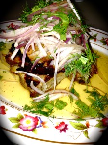 si krong muu pork ribs / mekhong whiskey / dil